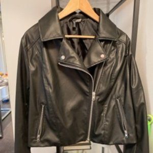 H&M Divided Faux Leather Moto Jacket XL New